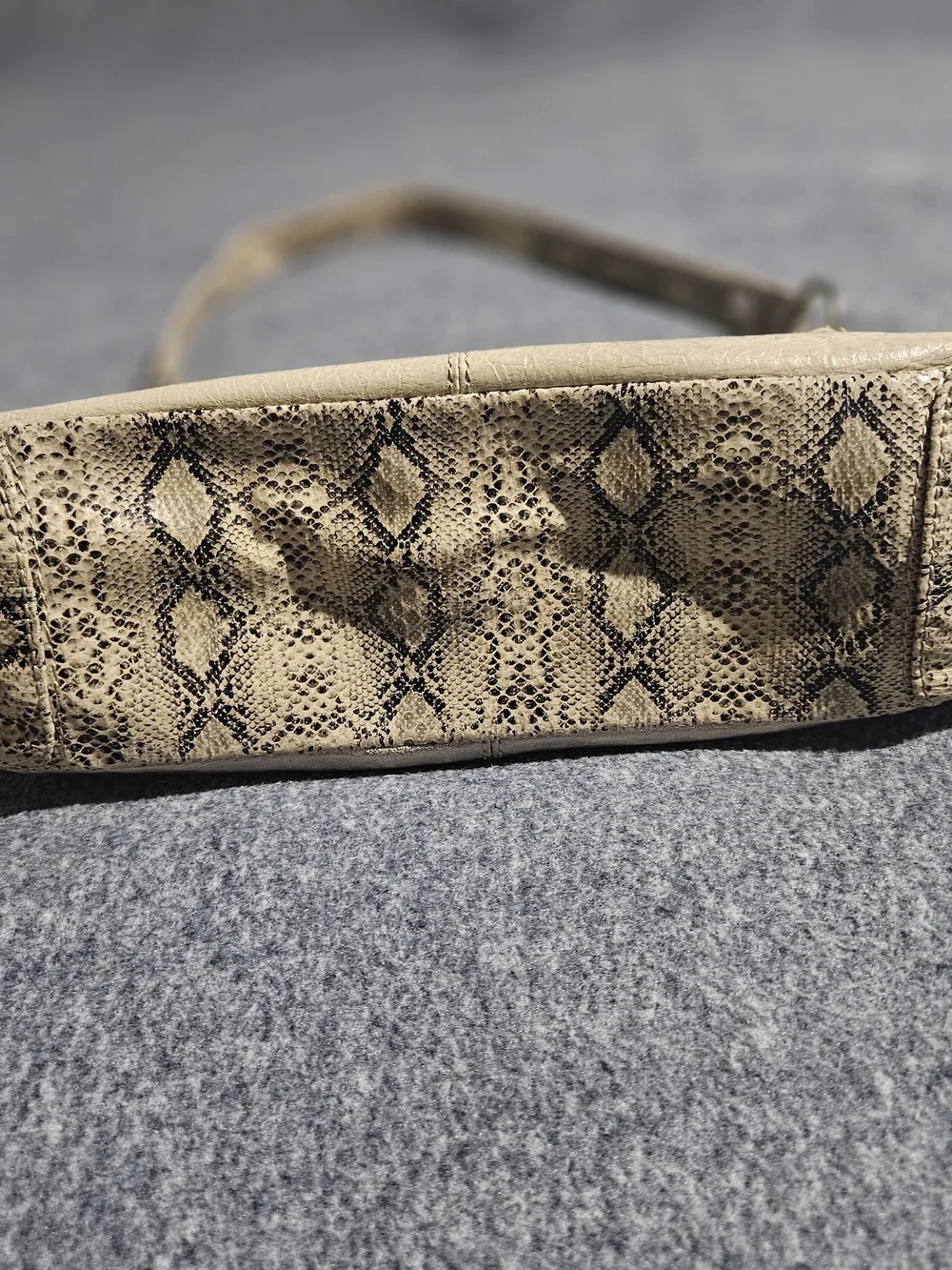 The Sak Metallic Taupe and Cream Leather Shoulder Bag